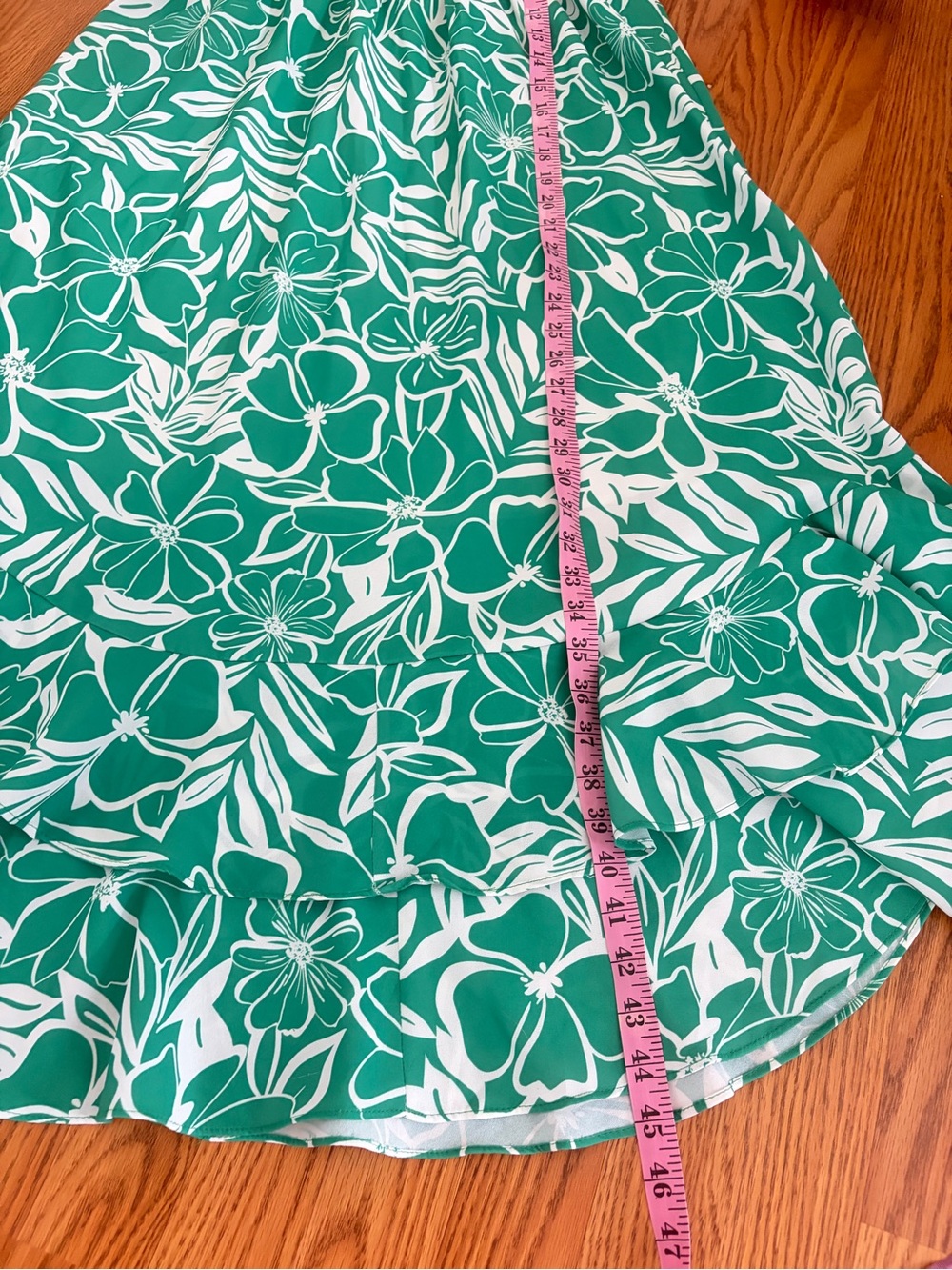 Grace Karin Green Floral High-Low Smocked Sundress - Picture 6 of 9